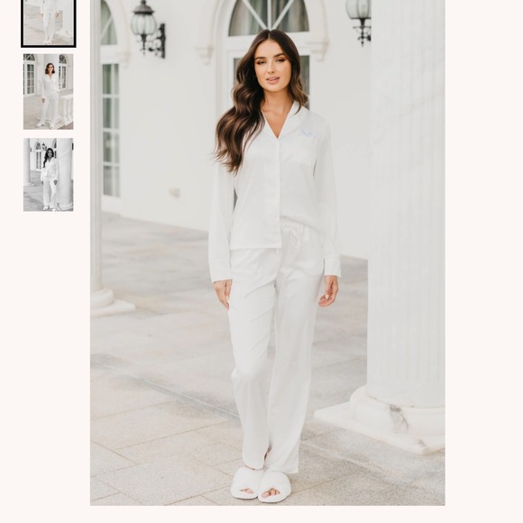 Le Rose Satin Pajama Set - Picture 2 of 2